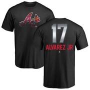 Men's Atlanta Braves Nacho Alvarez Jr. ＃17 Midnight Mascot T-Shirt - Black