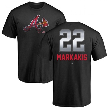 Men's Atlanta Braves Nick Markakis ＃22 Midnight Mascot T-Shirt - Black