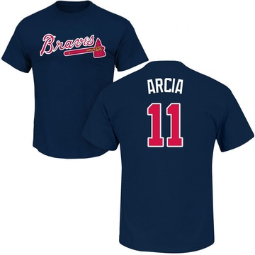 Men's Atlanta Braves Orlando Arcia ＃11 Roster Name & Number T-Shirt - Navy