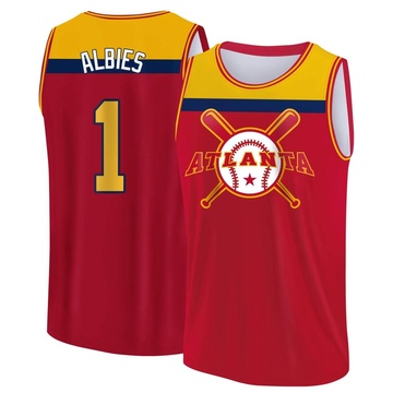 Men's Atlanta Braves Ozzie Albies ＃1 Legend Baseball Tank Top - Red/Yellow