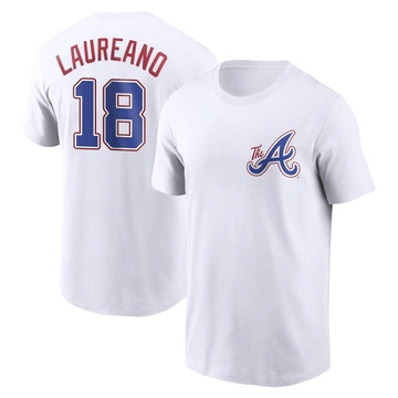 Men's Atlanta Braves Ramon Laureano ＃18 2023 City Connect Name & Number T-Shirt - White