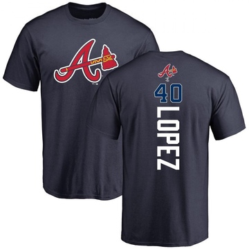 Men's Atlanta Braves Reynaldo Lopez ＃40 Backer T-Shirt - Navy