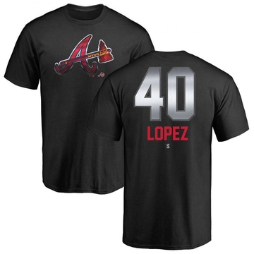 Men's Atlanta Braves Reynaldo Lopez ＃40 Midnight Mascot T-Shirt - Black