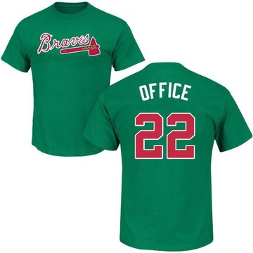 Men's Atlanta Braves Rowland Office ＃22 St. Patrick's Day Roster Name & Number T-Shirt - Green