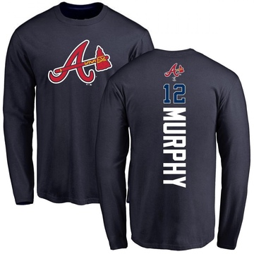 Men's Atlanta Braves Sean Murphy ＃12 Backer Long Sleeve T-Shirt - Navy