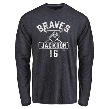 Men's Atlanta Braves Sonny Jackson ＃16 Base Runner Long Sleeve T-Shirt - Navy