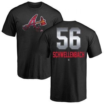 Men's Atlanta Braves Spencer Schwellenbach ＃56 Midnight Mascot T-Shirt - Black