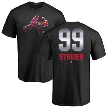 Men's Atlanta Braves Spencer Strider ＃99 Midnight Mascot T-Shirt - Black