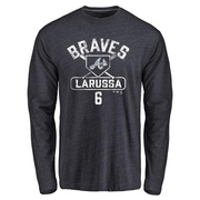 Men's Atlanta Braves Tony Larussa ＃6 Base Runner Long Sleeve T-Shirt - Navy