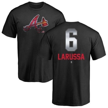 Men's Atlanta Braves Tony Larussa ＃6 Midnight Mascot T-Shirt - Black