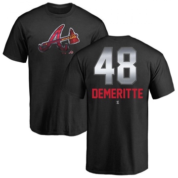 Men's Atlanta Braves Travis Demeritte ＃48 Midnight Mascot T-Shirt - Black