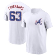 Men's Atlanta Braves Tyler Thornburg ＃63 2023 City Connect Name & Number T-Shirt - White