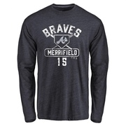 Men's Atlanta Braves Whit Merrifield ＃15 Base Runner Long Sleeve T-Shirt - Navy