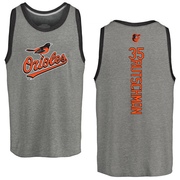 Men's Baltimore Orioles Adley Rutschman ＃35 Backer Tank Top Ash