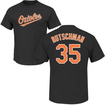 Men's Baltimore Orioles Adley Rutschman ＃35 Roster Name & Number T-Shirt - Black