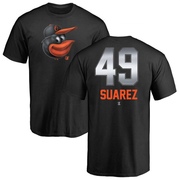 Men's Baltimore Orioles Albert Suarez ＃49 Midnight Mascot T-Shirt - Black