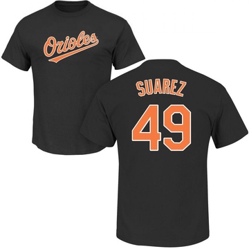 Men's Baltimore Orioles Albert Suarez ＃49 Roster Name & Number T-Shirt - Black