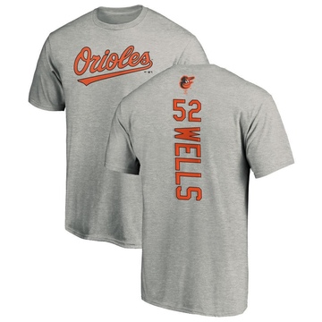 Men's Baltimore Orioles Alexander Wells ＃52 Backer T-Shirt Ash