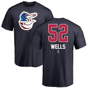 Men's Baltimore Orioles Alexander Wells ＃52 Name and Number Banner Wave T-Shirt - Navy