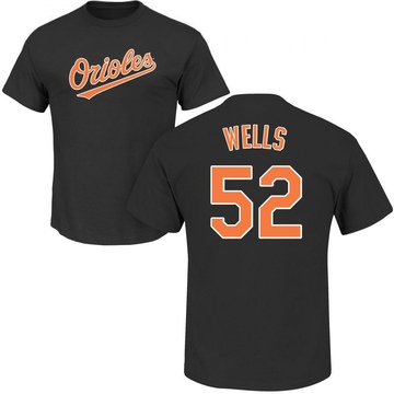 Men's Baltimore Orioles Alexander Wells ＃52 Roster Name & Number T-Shirt - Black