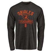 Men's Baltimore Orioles Andy Etchebarren ＃8 Base Runner Long Sleeve T-Shirt - Black