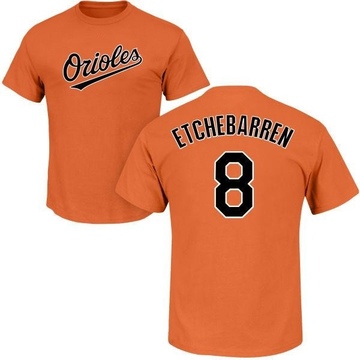 Men's Baltimore Orioles Andy Etchebarren ＃8 Roster Name & Number T-Shirt - Orange