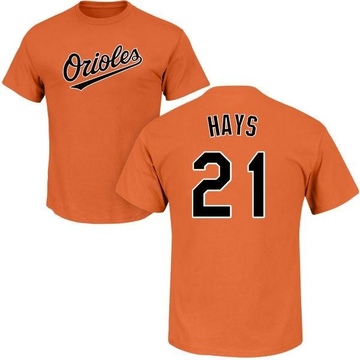 Men's Baltimore Orioles Austin Hays ＃21 Roster Name & Number T-Shirt - Orange