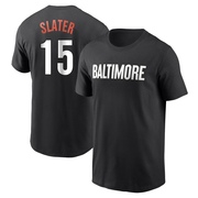 Men's Baltimore Orioles Austin Slater ＃15 2023 City Connect Name & Number T-Shirt - Black