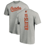 Men's Baltimore Orioles Austin Slater ＃15 Backer T-Shirt Ash