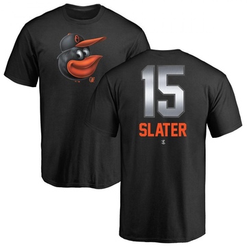 Men's Baltimore Orioles Austin Slater ＃15 Midnight Mascot T-Shirt - Black