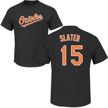 Men's Baltimore Orioles Austin Slater ＃15 Roster Name & Number T-Shirt - Black