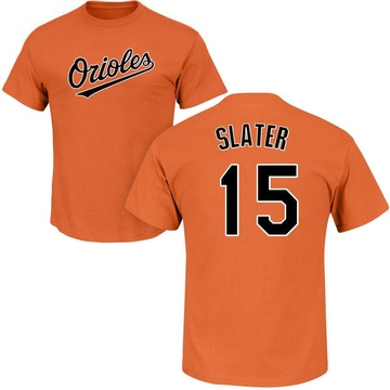 Men's Baltimore Orioles Austin Slater ＃15 Roster Name & Number T-Shirt - Orange