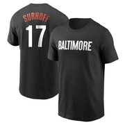 Men's Baltimore Orioles Bj Surhoff ＃17 2023 City Connect Name & Number T-Shirt - Black