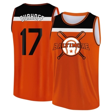 Men's Baltimore Orioles Bj Surhoff ＃17 Legend Baseball Tank Top - Orange/Black