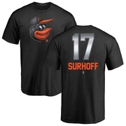 Men's Baltimore Orioles Bj Surhoff ＃17 Midnight Mascot T-Shirt - Black