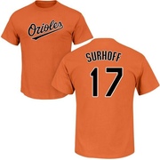 Men's Baltimore Orioles Bj Surhoff ＃17 Roster Name & Number T-Shirt - Orange