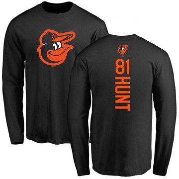 Men's Baltimore Orioles Blake Hunt ＃81 Backer Long Sleeve T-Shirt - Black