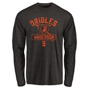 Men's Baltimore Orioles Brady Anderson ＃9 Base Runner Long Sleeve T-Shirt - Black