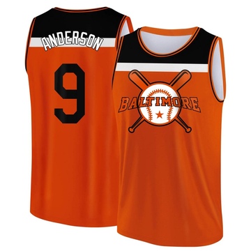 Men's Baltimore Orioles Brady Anderson ＃9 Legend Baseball Tank Top - Orange/Black