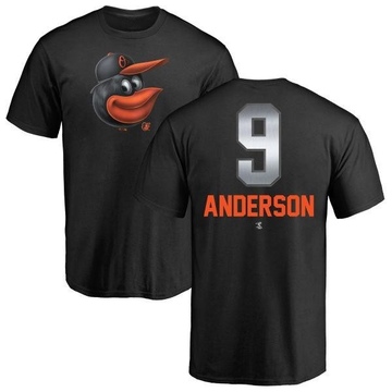 Men's Baltimore Orioles Brady Anderson ＃9 Midnight Mascot T-Shirt - Black