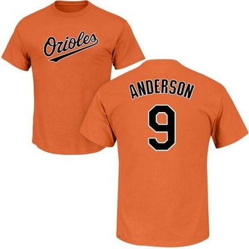 Men's Baltimore Orioles Brady Anderson ＃9 Roster Name & Number T-Shirt - Orange