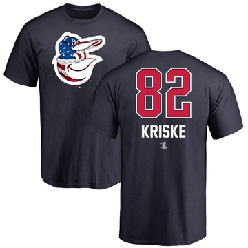 Men's Baltimore Orioles Brooks Kriske ＃82 Name and Number Banner Wave T-Shirt - Navy