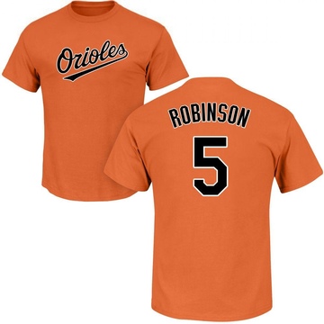 Men's Baltimore Orioles Brooks Robinson ＃5 Roster Name & Number T-Shirt - Orange