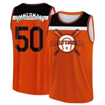 Men's Baltimore Orioles Bruce Zimmermann ＃50 Legend Baseball Tank Top - Orange/Black