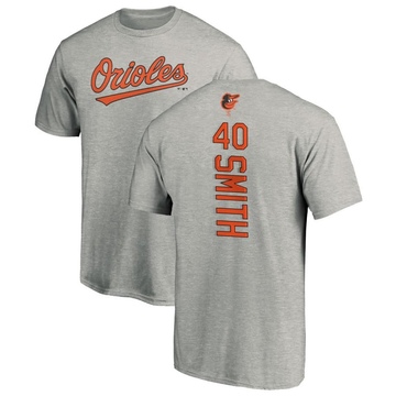 Men's Baltimore Orioles Burch Smith ＃40 Backer T-Shirt Ash