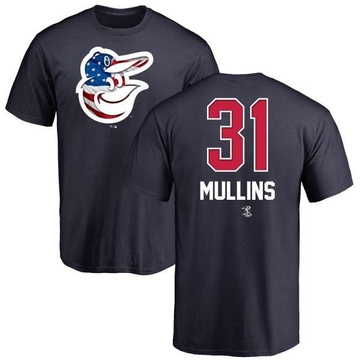 Men's Baltimore Orioles Cedric Mullins ＃31 Name and Number Banner Wave T-Shirt - Navy