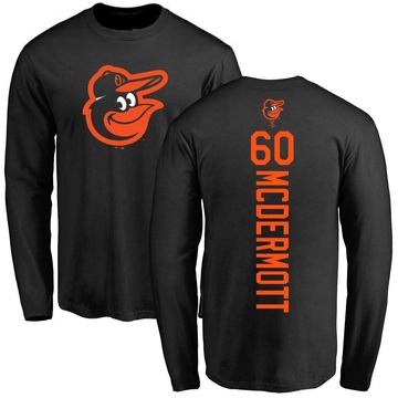 Men's Baltimore Orioles Chayce McDermott ＃60 Backer Long Sleeve T-Shirt - Black