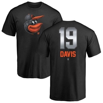 Men's Baltimore Orioles Chris Davis ＃19 Midnight Mascot T-Shirt - Black