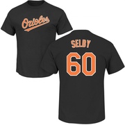 Men's Baltimore Orioles Colin Selby ＃60 Roster Name & Number T-Shirt - Black