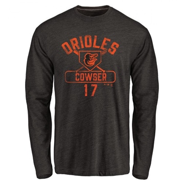 Men's Baltimore Orioles Colton Cowser ＃17 Base Runner Long Sleeve T-Shirt - Black